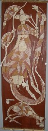 Appraisal: Thompson Yuidjirri Mimi Spirit and Kangaroo ochre on bark x