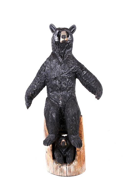 Appraisal: Large Montana Chainsaw Carved Black Bear Statue Available for your