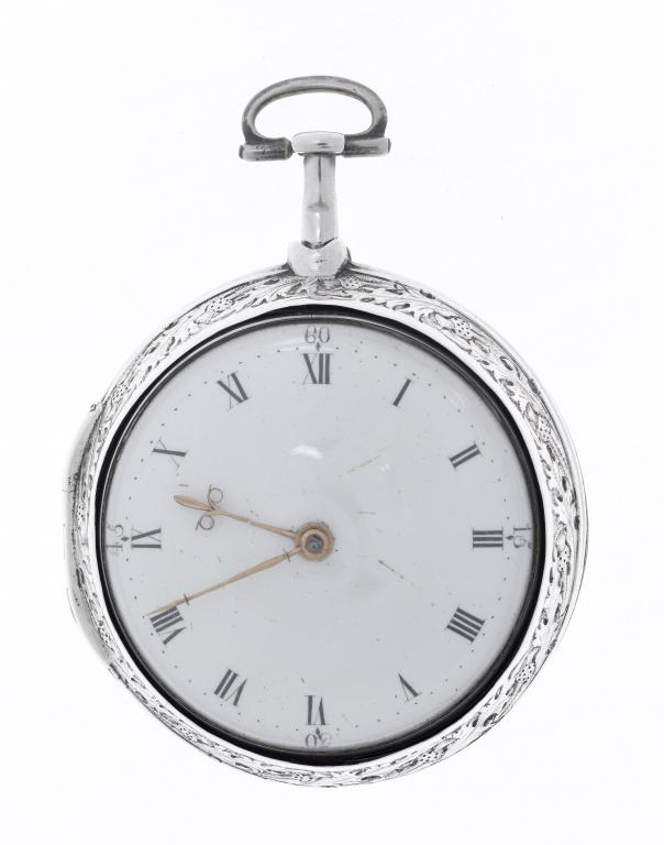 Appraisal: A GEORGE III SILVER PAIR -CASED VERGE WATCH the enamel