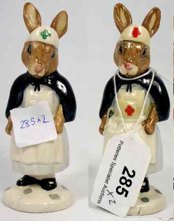 Appraisal: Royal Doulton Bunnykins Nurse Bunnykins DB x One with Red