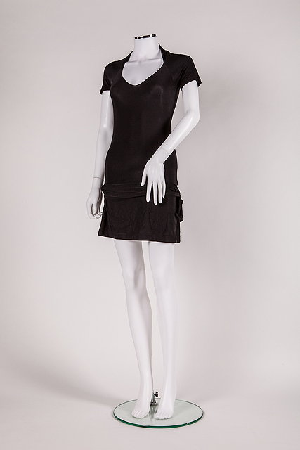 Appraisal: A s black lycra Christian Dior mini 't-shirt' dress matching