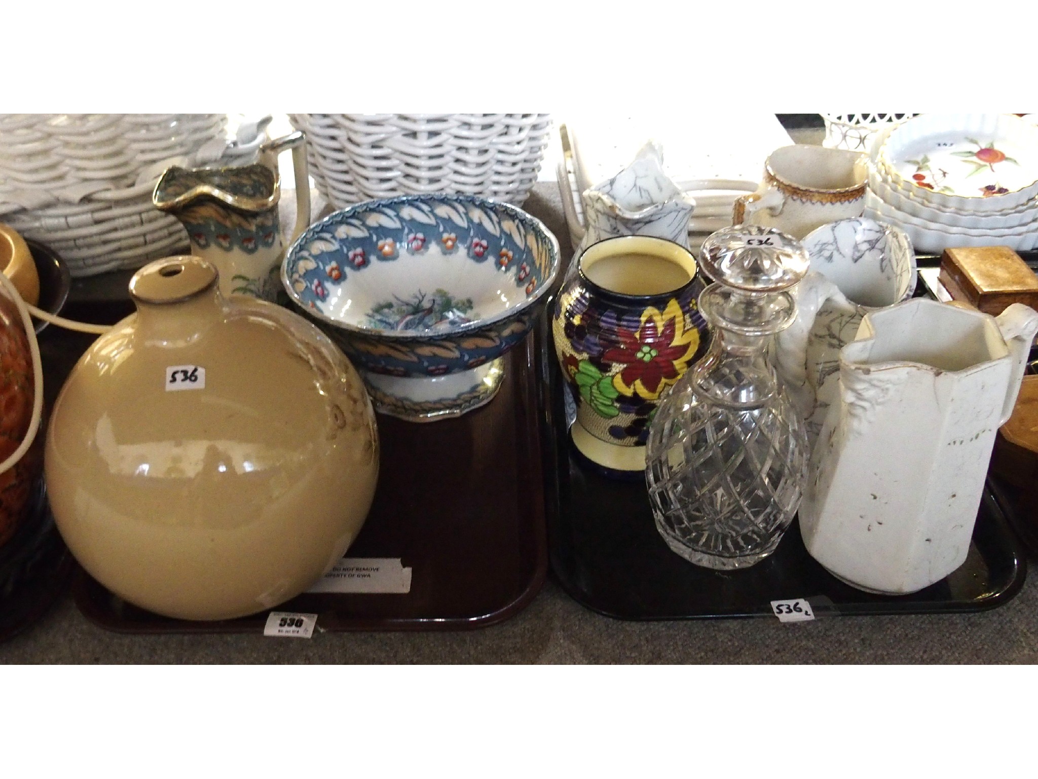 Appraisal: Two tray lots to include Scottish pottery jugs and punch