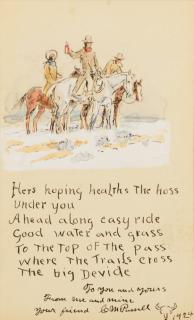 Appraisal: Charles M Russell - Letter to Frank Kerr watercolor and