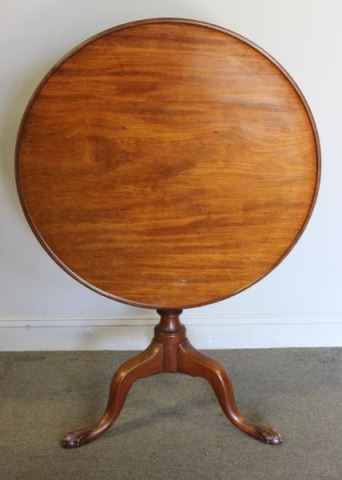 Appraisal: Antique Mahogany Tilt Top Table with Ball ClawFeet From an