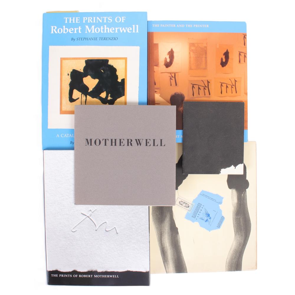 Appraisal: ROBERT MOTHERWELL SIX ARTIST MONOGRAPH BOOKS CATALOGUE RAISONNE EXHIBITION CATALOGS