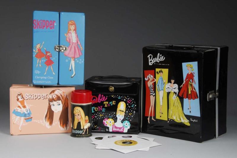 Appraisal: Lot of Barbie Cases Description Skipper Lunchbox with thermos Barbie