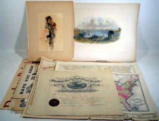 Appraisal: Pcs Broadsides Posters ANTIQUE LARGE Details This lot consists of