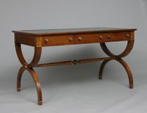 Appraisal: American Campaign Desk circa mid th Century Elegant library desk