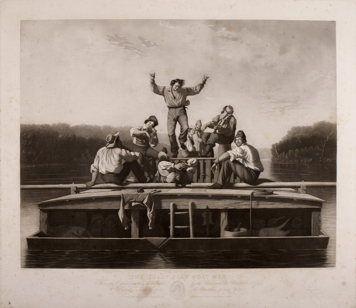 Appraisal: THE JOLLY FLAT BOAT MEN Engraving by T Doney after