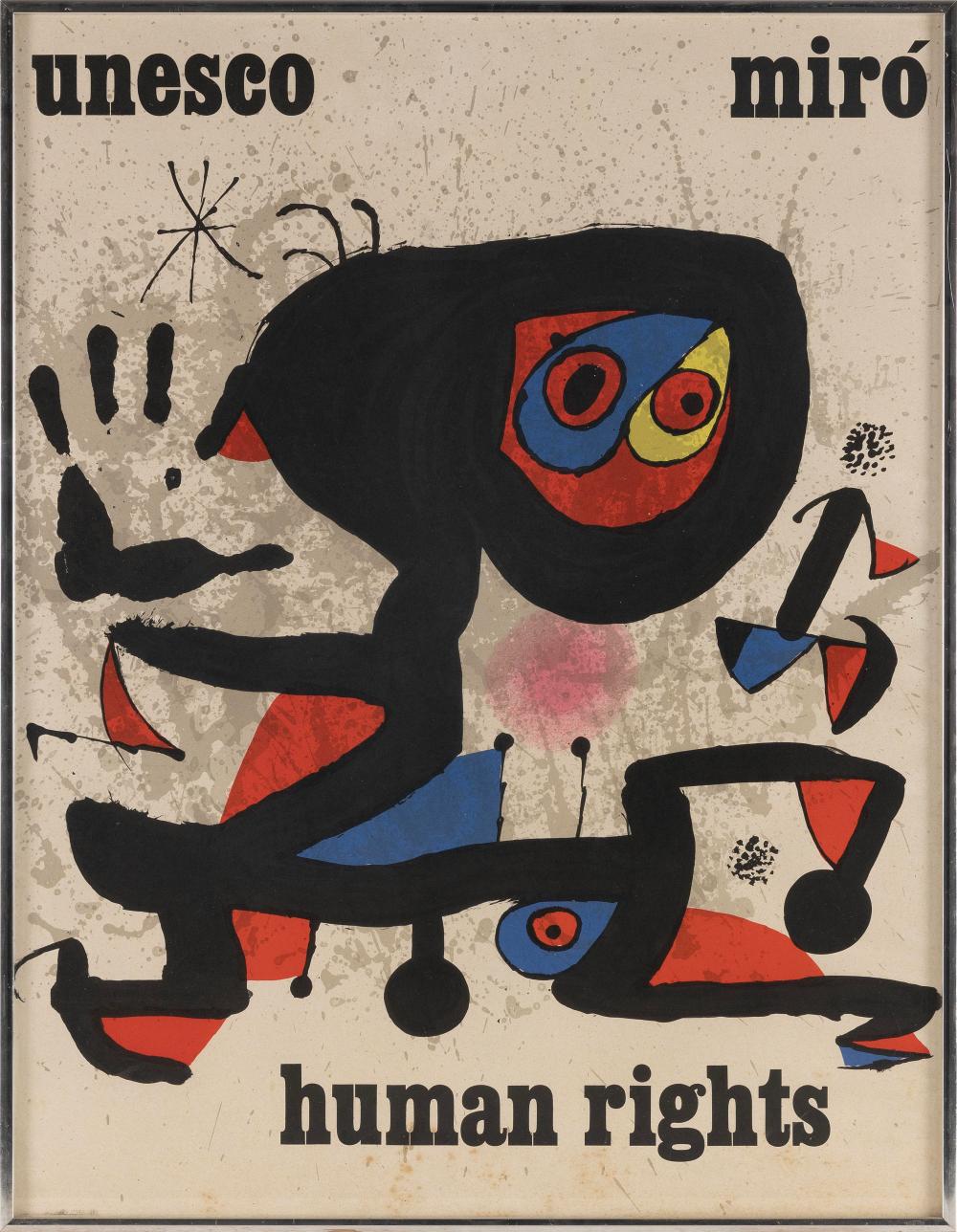 Appraisal: UNESCO MIRO HUMAN RIGHTS POSTER Circa After Joan Miro Lithograph