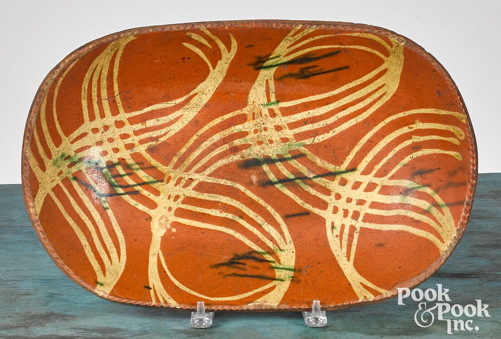 Appraisal: Pennsylvania redware loaf dish th c Pennsylvania redware loaf dish