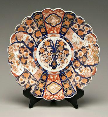 Appraisal: Japanese Imari charger scalloped rim central vessel with flowers verso