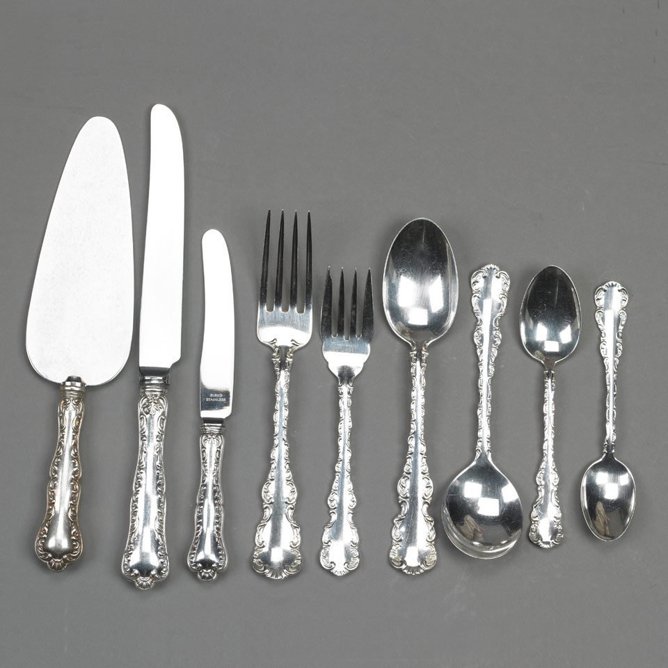 Appraisal: Canadian Silver Louis XV Pattern Flatware Service Henry Birks Sons