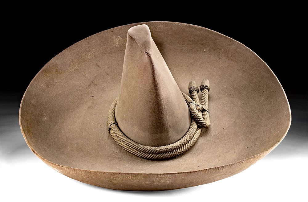 Appraisal: th C Mexican Wool Felt Sombrero - Monte Carlo Latin