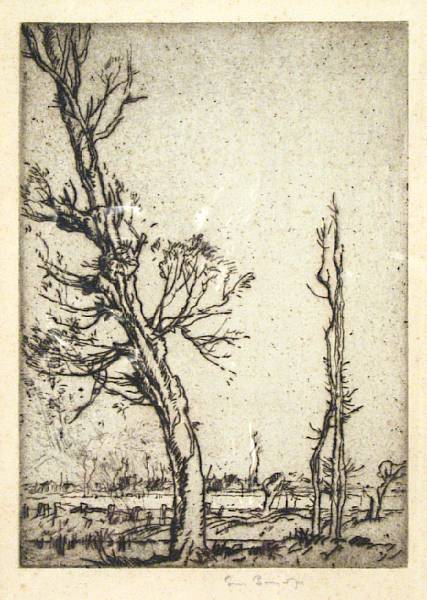 Appraisal: Frank Brangwyn Trees in a Landscape A Portrait of a