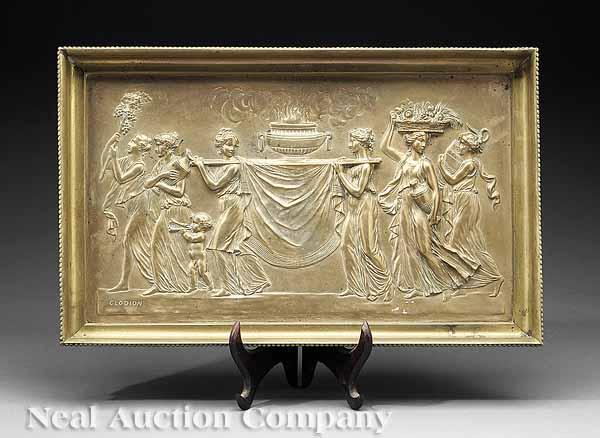 Appraisal: A Rectangular Copper Plaque in the manner of Claude Michel