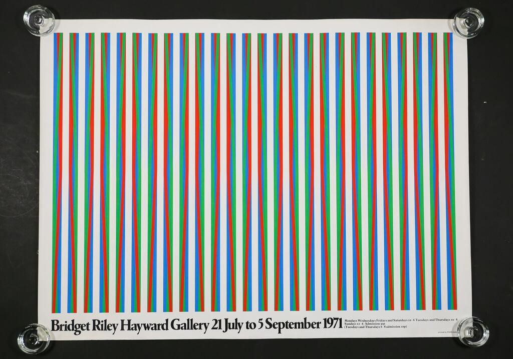 Appraisal: Bridget Riley British b Hayward Gallery exhibition serigraph poster Printed