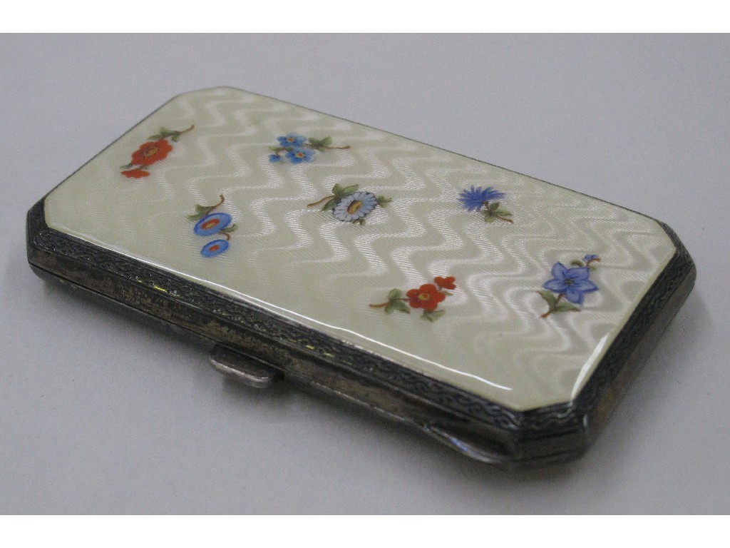 Appraisal: Ladies continental silver and floral enamel cigarette case