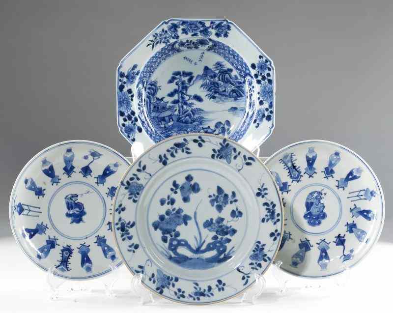 Appraisal: Group of Four Chinese Blue and White Platesthe first a