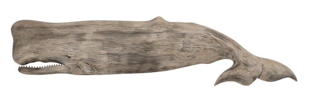 Appraisal: ROGER MITCHELL CARVED WOODEN SPERM WHALE KINGSTON MASSACHUSETTS CONTEMPORARY LENGTH