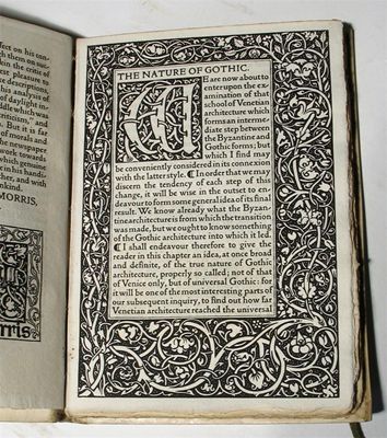 Appraisal: Kelmscott Press Ruskin John the Nature of Gothic one of