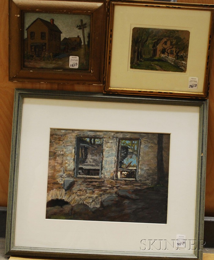 Appraisal: Lot of Three Framed Watercolors Sophia L Pitman American -