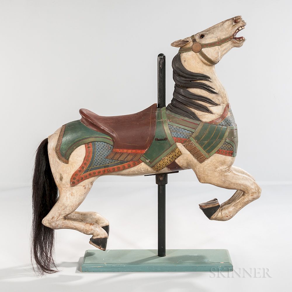 Appraisal: Carved and Painted Carousel Horse Figure Carved and Painted Carousel