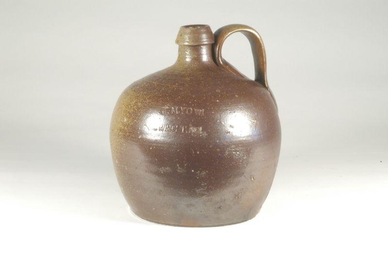 Appraisal: Signed J M YOW Salt glazed stoneware jug H -