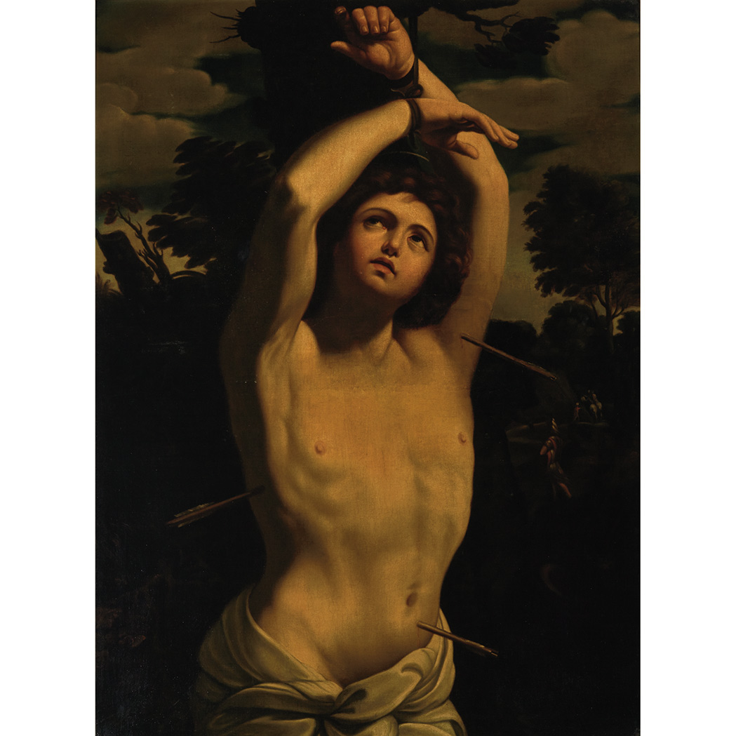 Appraisal: After Guido Reni Saint Sebastian Oil on canvas x inches