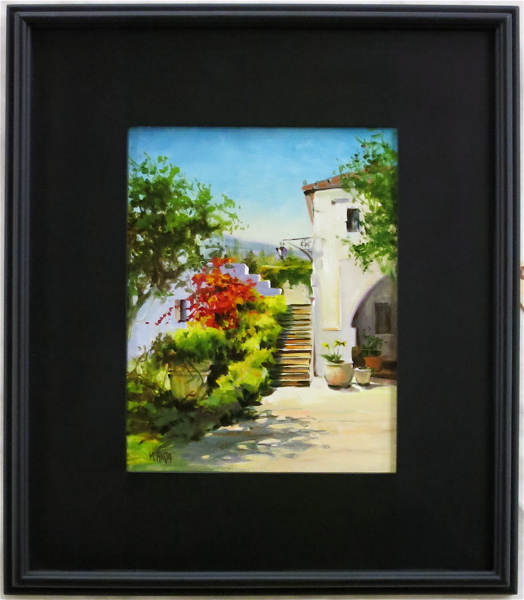 Appraisal: MARIE MARTIN OIL ON CANVAS California Oregon born Aegean Courtyard