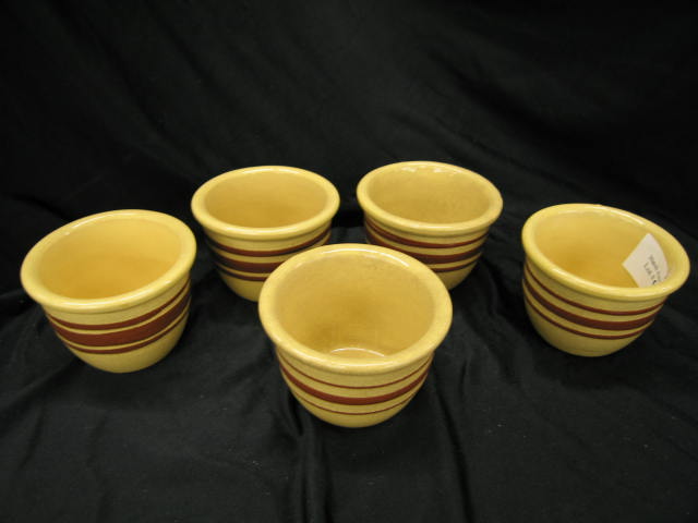 Appraisal: Weller Yelloware Pottery Custard Bowls