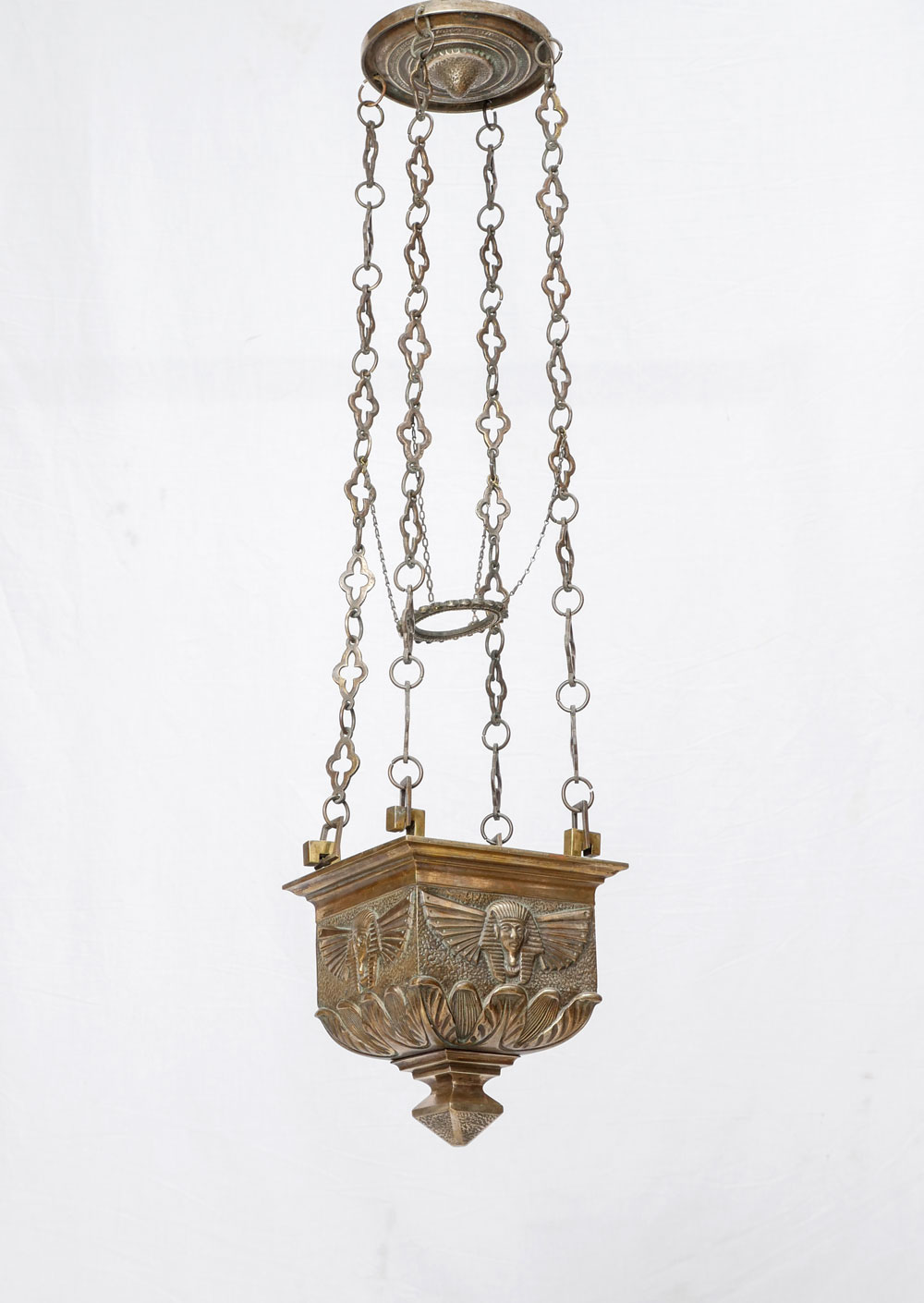 Appraisal: EGYPTIAN HANGING VOTIVE LANTERN Late th century Egyptian revival heavy