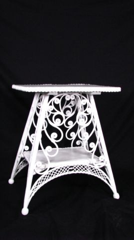 Appraisal: Antique White Wicker Table