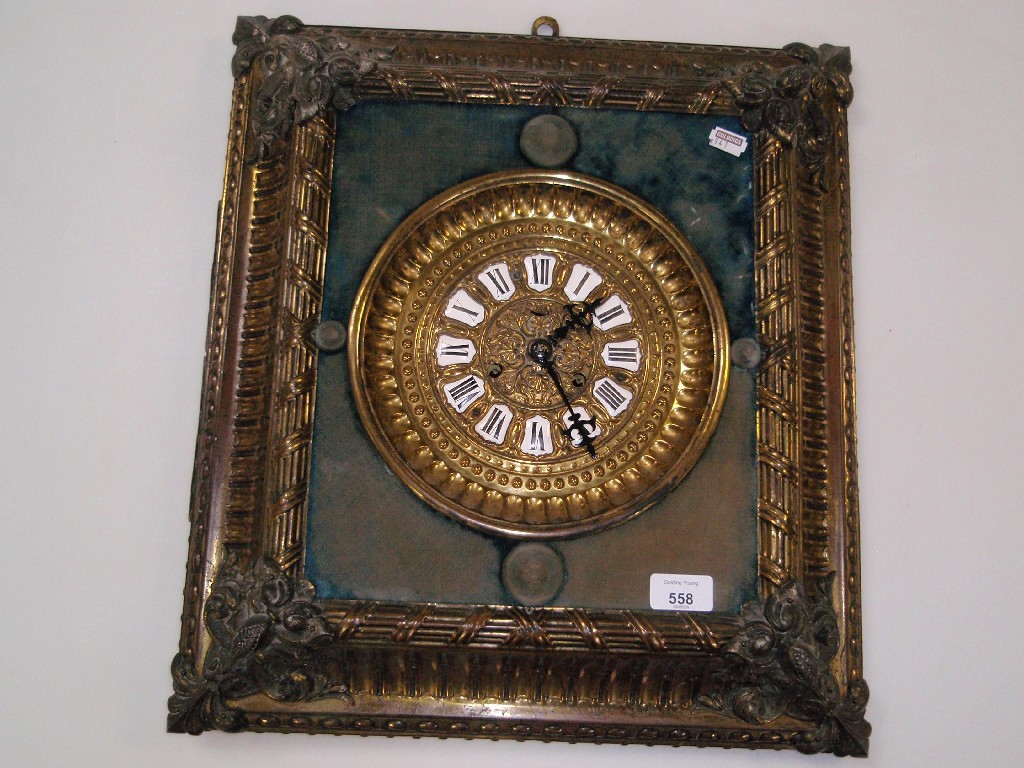 Appraisal: A th century French wall clock with pressed gilt dial