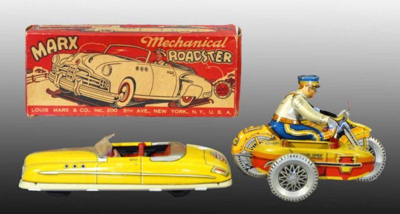 Appraisal: Lot of Tin Marx Vehicle Wind-Up Toys Description American Includes