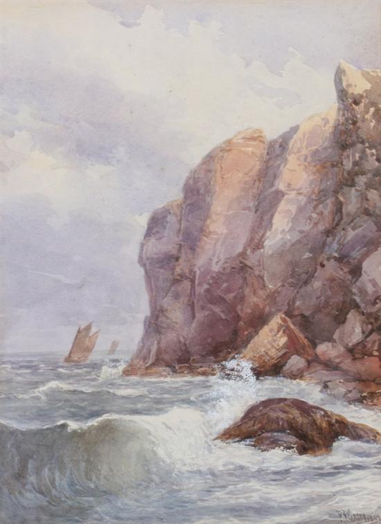 Appraisal: ROBERT FORD GAGEN Canadian - WAVES ON ROCKY COAST signed