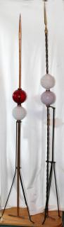 Appraisal: VINTAGE COPPER AND GLASS LIGHTNING RODS C VINTAGE TH C