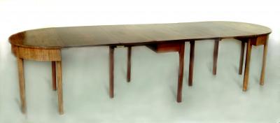 Appraisal: A GEORGE III MAHOGANY DINING TABLE of D ended form