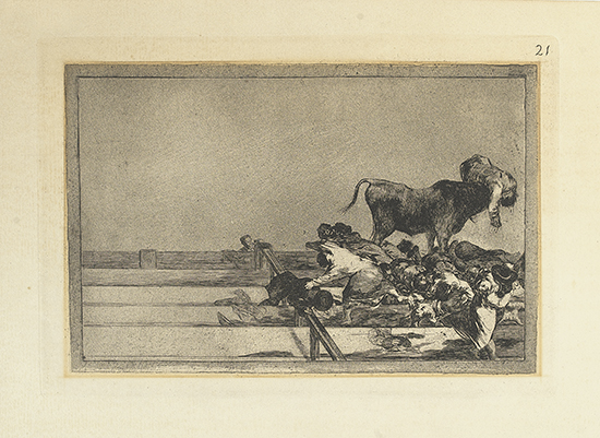 Appraisal: FRANCISCO JOS DE GOYA Three etchings with aquatint from La