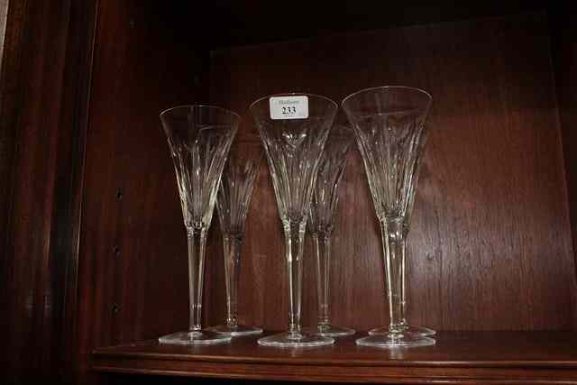 Appraisal: A SET OF SIX ENGRAVED CUT GLASS WATERFORD WINE GLASSES