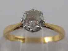 Appraisal: A yellow metal tests carat gold diamond solitaire ring the