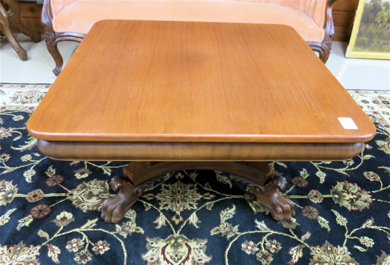 Appraisal: EMPIRE REVIVAL MAHOGANY COFFEE TABLE American c having a square