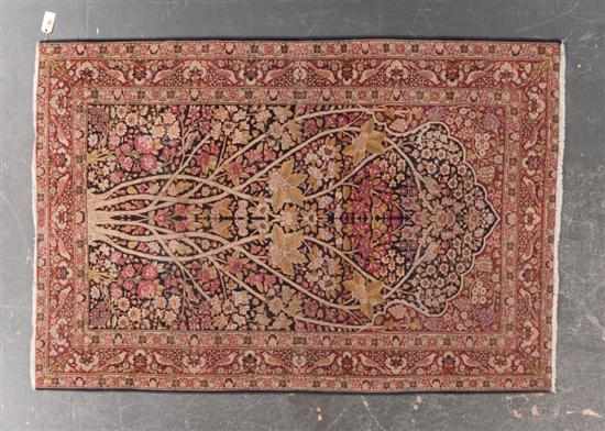 Appraisal: Antique Lavar Kerman prayer rug Persia circa x Estimate -