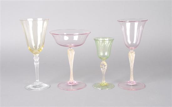 Appraisal: A Group of Venetian Glass Stemware Height of tallest inches