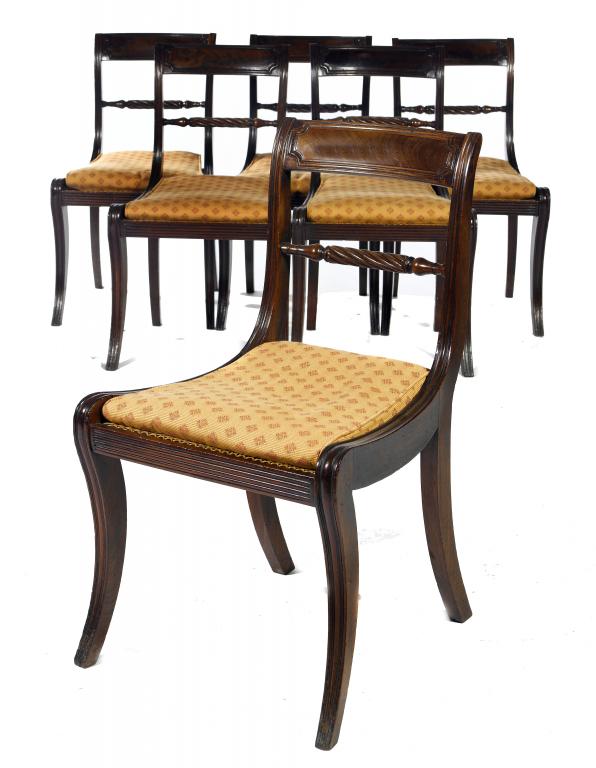 Appraisal: A SET OF SIX GEORGE IV MAHOGANY DINING CHAIRS with