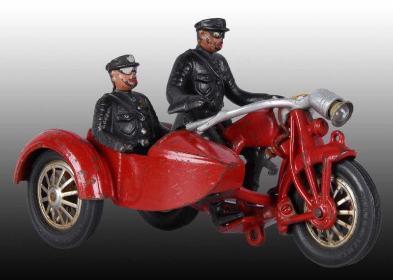 Appraisal: Cast Iron Hubley Prototype Sidecar Motorcycle Toy Description Black rubber