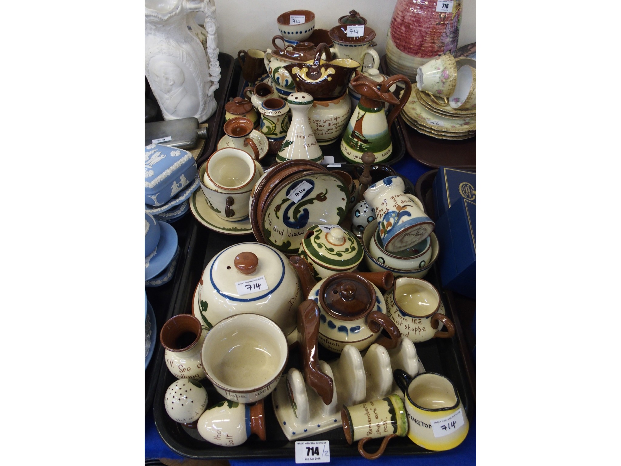 Appraisal: Assorted Mottoware including Allervale Longpark Babbacombe etc comprising hatpin holder