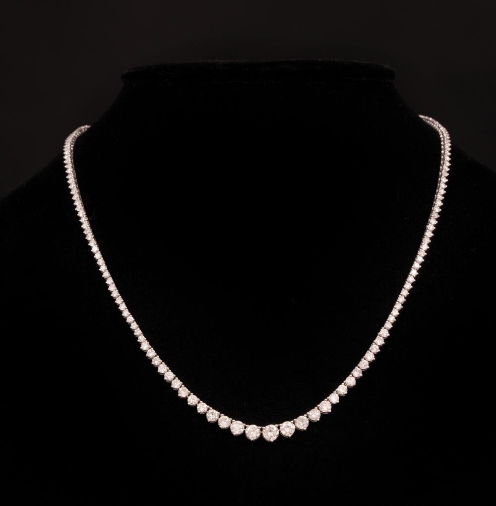 Appraisal: kt White Gold and Diamond Necklace center prong set round