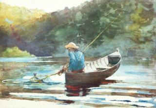 Appraisal: after Winslow Homer Boy Fishing color print by in inscribed