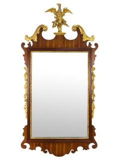 Appraisal: A FEDERAL STYLE PARCEL GILT WALNUT MIRROR A FEDERAL STYLE